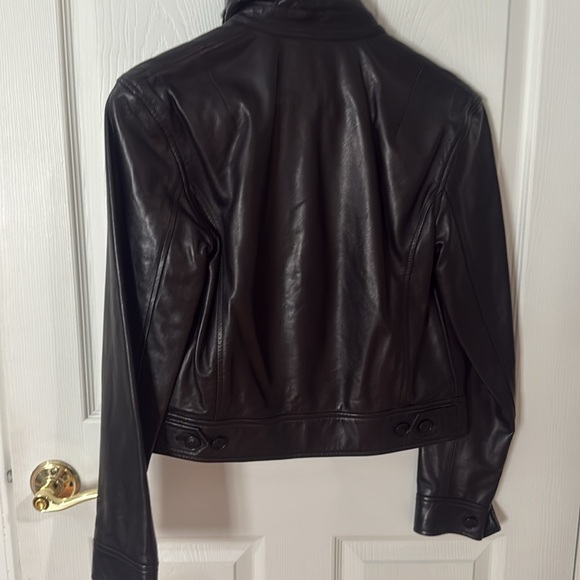 Like new BLACK LABEL Ralph Lauren Black Motorcycle Jacket lamb leather size 6 - Picture 6 of 6